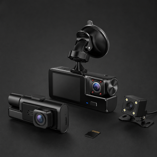 Dashcam 3 Objectifs WiFi | Avant, Arrière, Intérieur — Tout Filmé