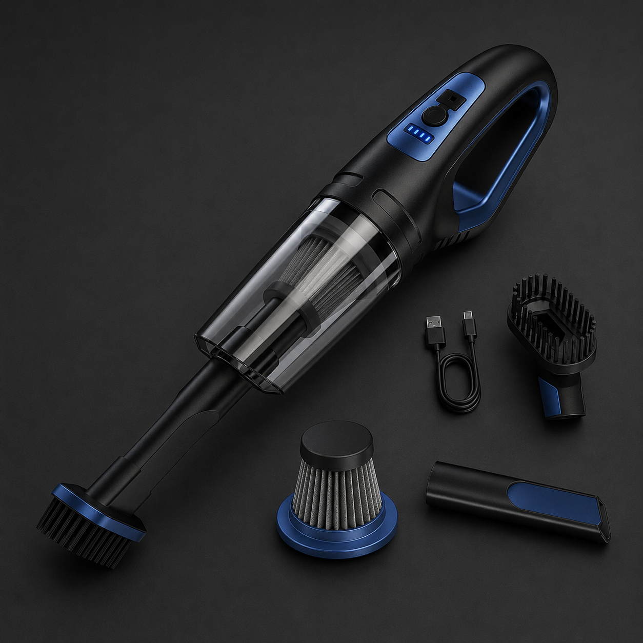 Aspirateur Portable 120W | Puissant, Sans Fil, pour Voiture et Maison